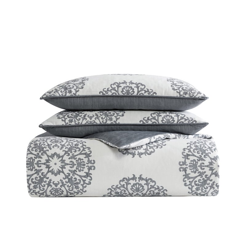 Stone Cottage - King Duvet Cover Set, Reversible Cotton Sateen Bedding with Matching Shams, Ideal Bedding Set (Bristol Grey, King) - Image 5